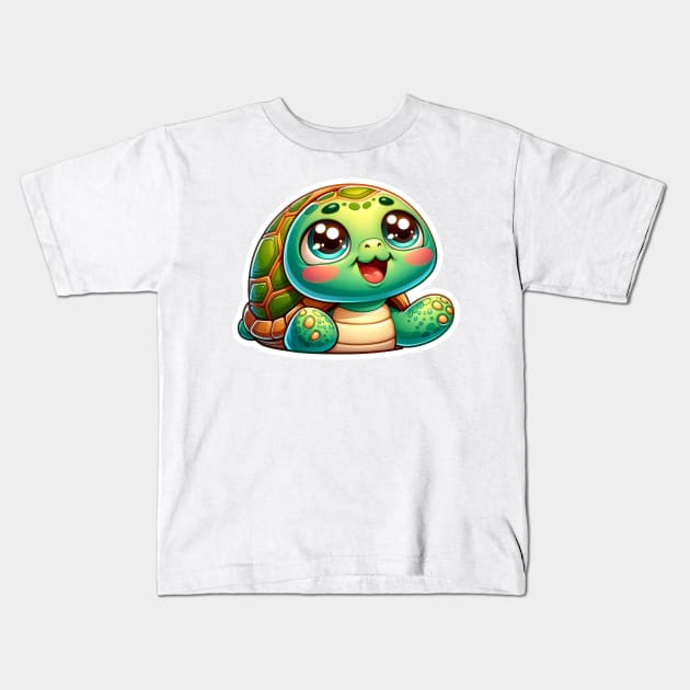 Cute Turtle Kids T-Shirt by dcohea